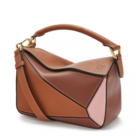 Loewe Puzzle Small Bag In Multicolour Camel Calfskin