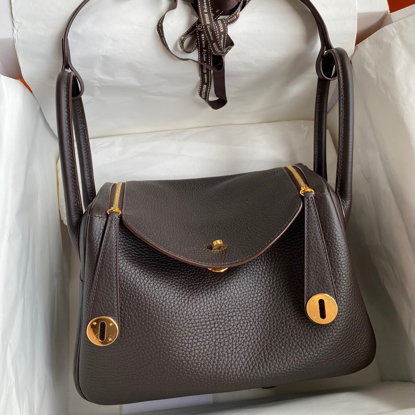 Replica Hermes Lindy 26 Handmade Bag In Gris Asphalt Clemence Leather