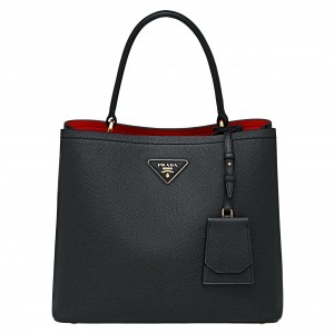 Prada Large Panier Bag In Black Saffiano Leather
