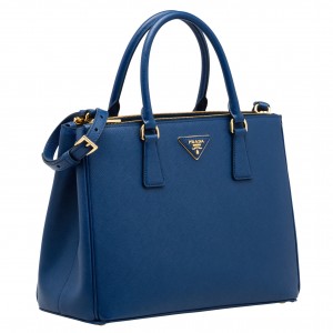 Prada Galleria Large Bag In Blue Saffiano Leather
