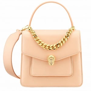 Bvlgari Serpenti Forever Small Top Handle Bag with Chain Nude