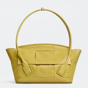 Bottega Veneta Arco Medium Bag In Yellow Intrecciato Leather