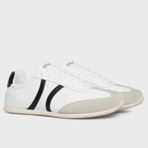 Celine Women's Jogger Low-top Sneakers in White and Black Leather