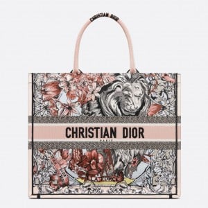Dior Large Book Tote Bag In Multicolor La Force Embroidery