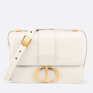 Dior 30 Montaigne Medium Bag In White Box Calfskin 