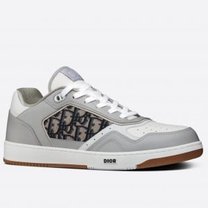 Dior Men's B27 Low-top Sneakers In Grey Calfskin