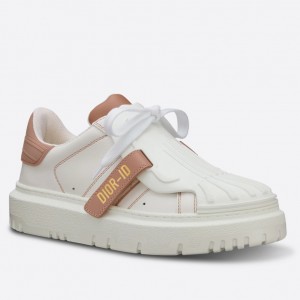 Dior Dior-ID Sneakers In White Leather with Nude Strap