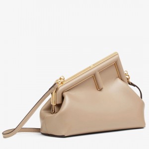 Fendi First Small Bag In Beige Nappa Leather