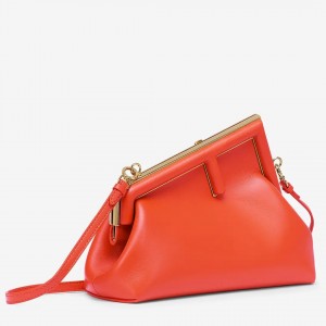 Fendi First Small Bag In Red Nappa Leather