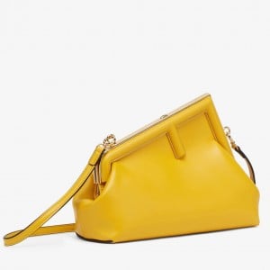 Fendi First Small Bag In Yellow Nappa Leather
