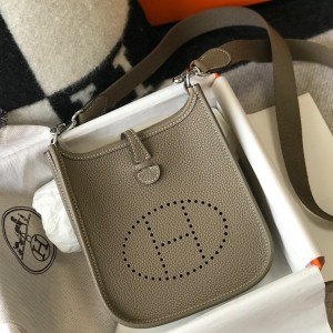 Hermes Evelyne III Mini Bag In Taupe Clemence Leather