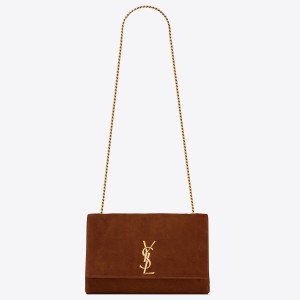 Saint Laurent Kate Medium Reversible Bag In Brown Suede and Leather