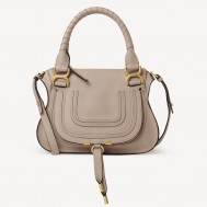 Chloe Marcie Small Double Carry Bag in Sand Grained Leather