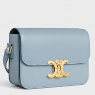 Celine Triomphe Teen Bag In Pale Blue Leather