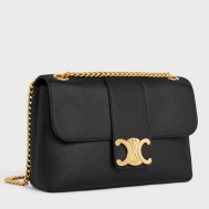 Celine Medium Victoire Bag in Black Calfskin