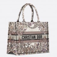 Dior Medium Book Tote Bag in Dior 4 Saisons Hiver Soleil Embroidery