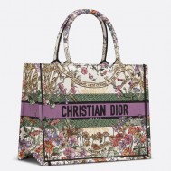 Dior Medium Book Tote Bag in Dior 4 Saisons Été Soleil Embroidery