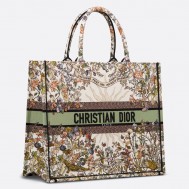 Dior Large Book Tote Bag in Dior 4 Saisons Automne Soleil Embroidery 