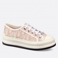 Dior Walk'n'Dior Platform Sneakers in Pink Oblique Embroidered Cotton
