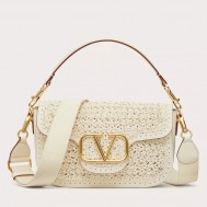 Valentino Alltime Shoulder Bag in White Raffia