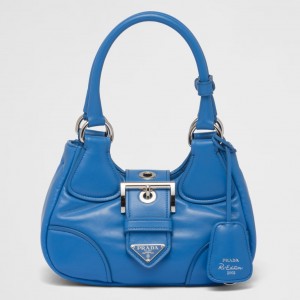 Prada Moon Bag in Blue Padded Nappa Leather