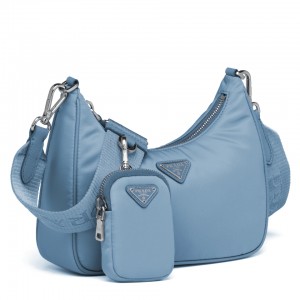 Prada Re-Edition 2005 Shoulder Bag In Blue Re-Nylon