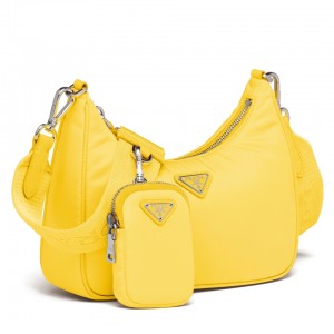 Prada Re-Edition 2005 Shoulder Bag In Yellow Re-Nylon
