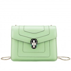 Bvlgari Serpenti Forever Small Crossbody Bag In Mint Leather