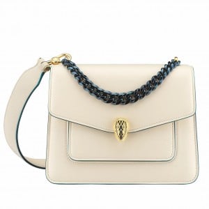 Bvlgari Serpenti Forever Small Crossbody Bag with Chain Ivory