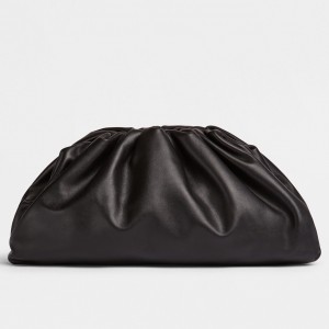 Bottega Veneta Large Pouch Clutch Bag In Black Calfskin