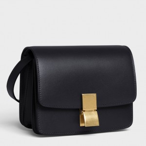 Celine Classic Box Small Bag In Black Box Calfskin