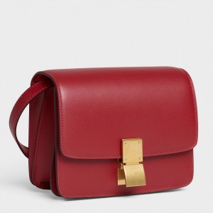 Celine Classic Box Small Bag In Red Box Calfskin