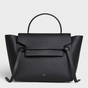 Celine Belt Mini Bag In Black Grained Calfskin