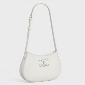 Celine Tilly Medium Bag in White Calfskin