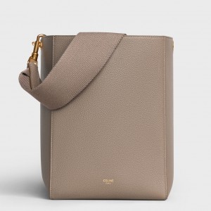 Celine Sangle Small Bucket Bag In Taupe Calfskin