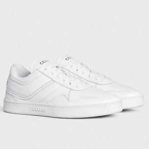 Celine Women's Trainer Low-top Sneakers in White Leather
