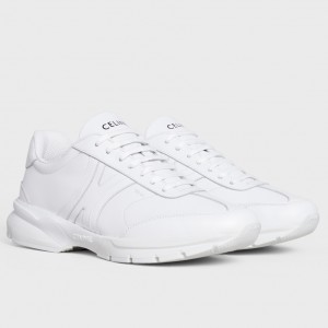 Celine Women's Runner CR-01 Low-top Sneakers in White Leather
