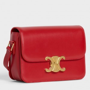 Celine Triomphe Teen Bag In Red Leather