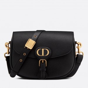 Dior Bobby Medium Bag In Black Grained Calfskin