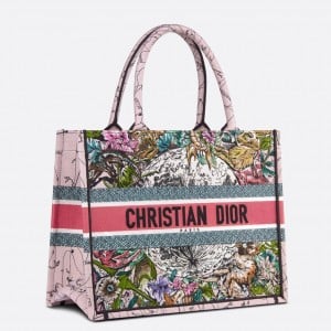 Dior Medium Book Tote Bag In Multicolor Dior Constellation Embroidery