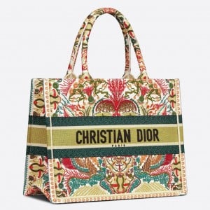 Dior Medium Book Tote Bag In Heart Lights Dior Embroidery