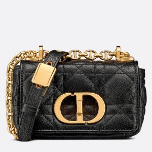 Dior Caro Micro Bag In Black Cannage Calfskin