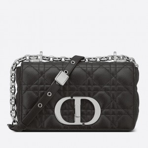 Dior Caro Small Bag In Noir Cannage Calfskin