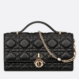 Dior Miss Dior Mini Bag In Black Cannage Lambskin