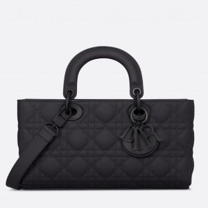 Dior Lady D-Joy Medium Bag in Black Ultramatte Calfskin