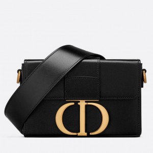 Dior 30 Montaigne Box Bag In Black Box Calfskin