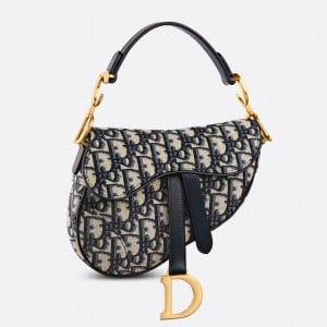 Dior Saddle Mini Bag In Blue Dior Oblique Jacquard