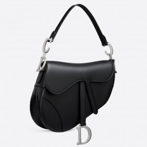 Dior Saddle Bag In Black Soft Calfskin