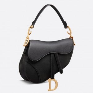Dior Saddle Bag In Black Grained Calfskin