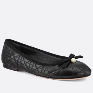 Dior Ballerina Flats in Black Quilted Cannage Calfskin